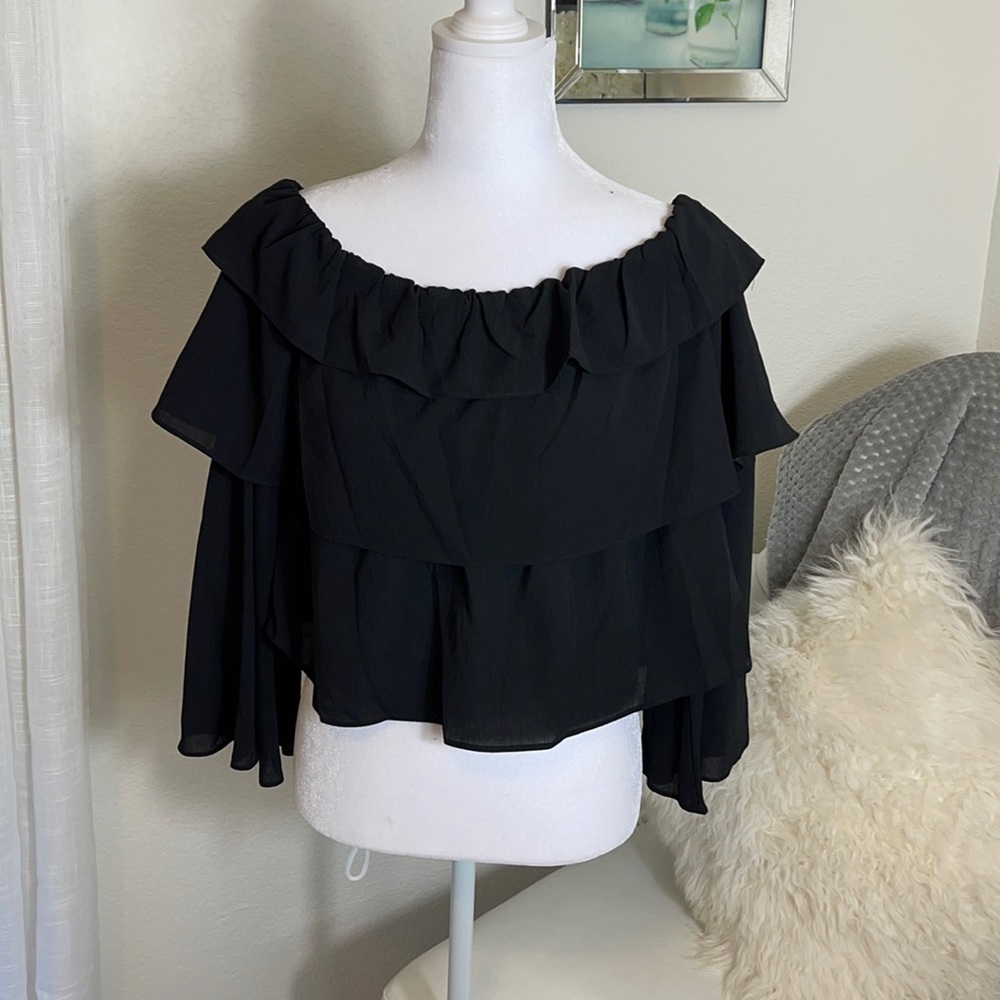 Black off the shoulder top